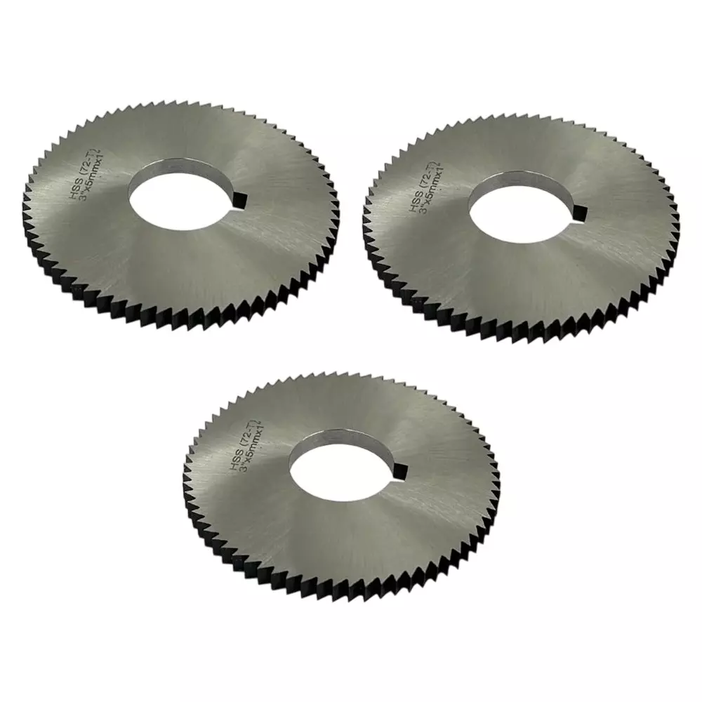 Assorts Keyway Hole Slitting Saw Cutting Blade High Speed Steel 72 TPI 75 mm OD 5 mm Thickness (Pack of 3)