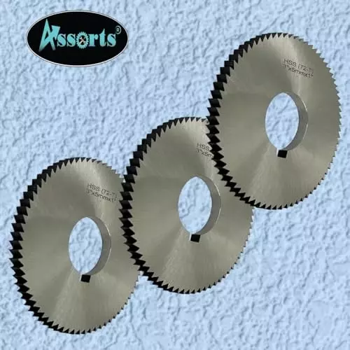 Assorts Keyway Hole Slitting Saw Cutting Blade High Speed Steel 72 TPI 75 mm OD 5 mm Thickness (Pack of 3)