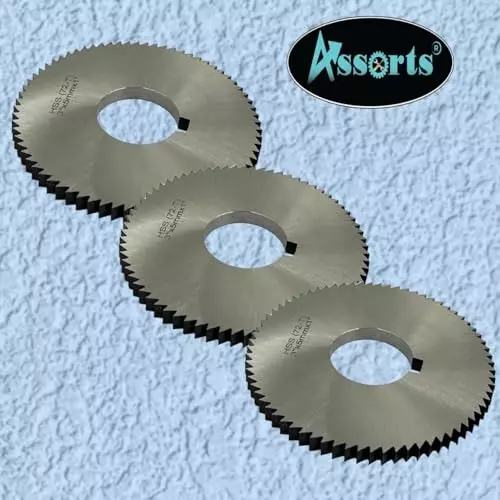 Assorts Keyway Hole Slitting Saw Cutting Blade High Speed Steel 72 TPI 75 mm OD 5 mm Thickness (Pack of 3)