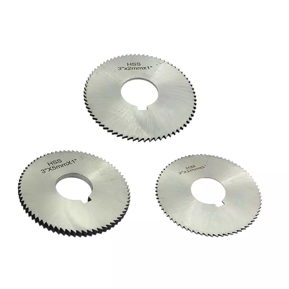Assorts Keyway Hole Slitting Saw Cutting Blade High Speed Steel 72 TPI 75 mm OD 1, 2, 5 mm Thickness (Pack of 3)