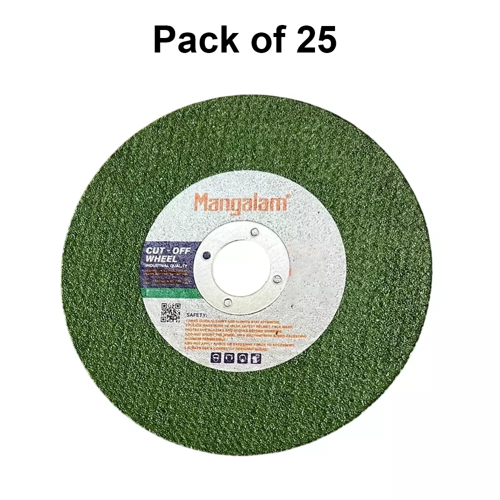 Mangalam Cutting Wheel 101.6 mm (4 inch) Diameter 15200 RPM Cutting Speed Green (Pack of 25)