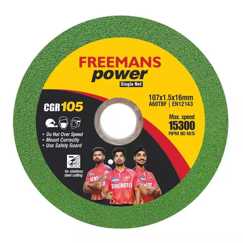 Freemans Power Cut-Off Wheel Single Net 107x1.5x16 mm 15300 RPM, CGR105 (Pack of 25)