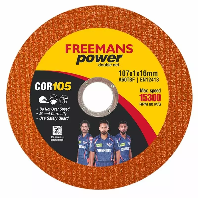 Freemans Power Cut-Off Wheel Single Net 107x1x16 mm 15300 RPM, COR105 (Pack of 25)