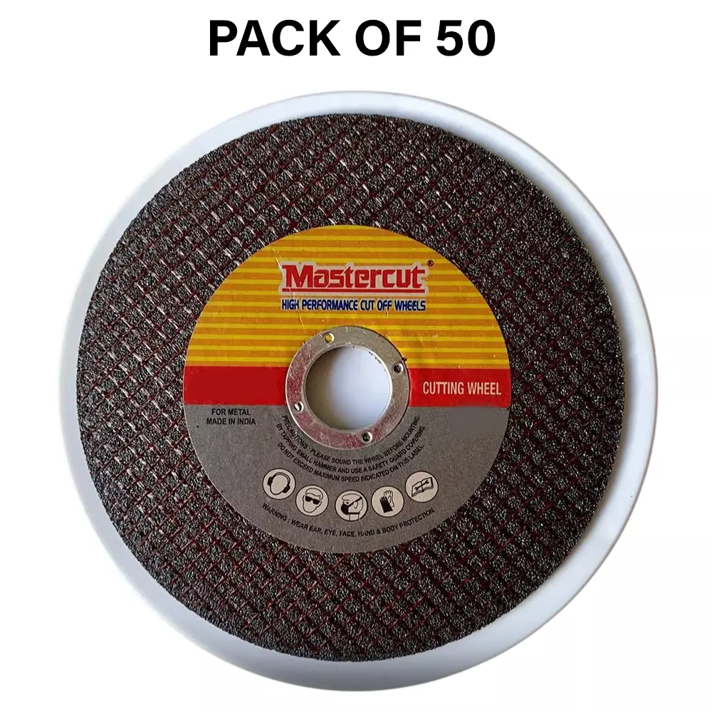 Crown Mastercut Cut Of Wheel Brown Aluminium Oxide 4400 RPM Circular 4 Inch (10.16 cm) Diameter for Industrial Use, (Pack of 50 Pcs)
