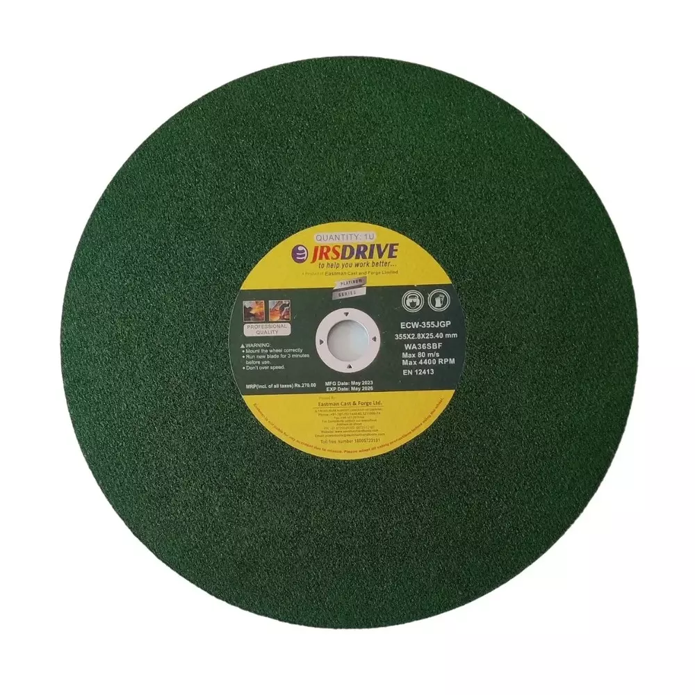 JRS Drive Cutting Wheel 14 inch (355 mm ) Diameter x 25 mm Bore Size and 2.5 mm Thickness for Metal Cutting, WA-36S