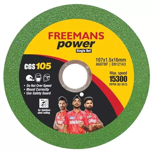 Freemans Power Cut-Off Wheel Single Net 107x1.5x16 mm 15300 RPM, CGS105 (Pack of 25)