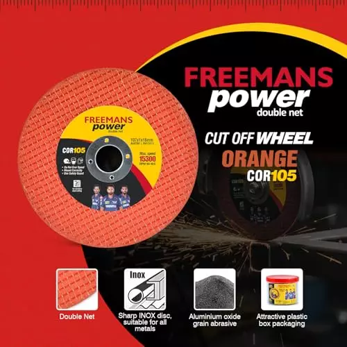 freemans-power-cut-off-wheel-single-net-107x1x16-mm-15300-rpm-cor105-pack-of-100