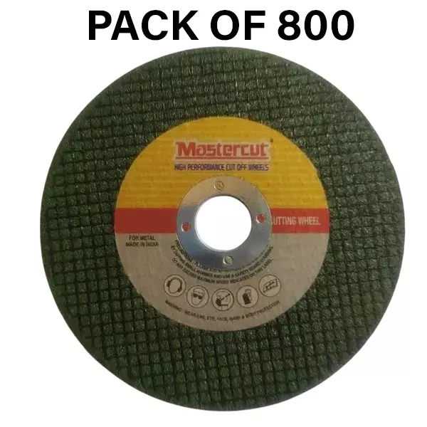 Crown Mastercut Cut Of Wheel Green Aluminium Oxide 4400 RPM Circular 4 Inch (10.16 cm) Diameter for Industrial Use, (Pack of 800 Pcs)