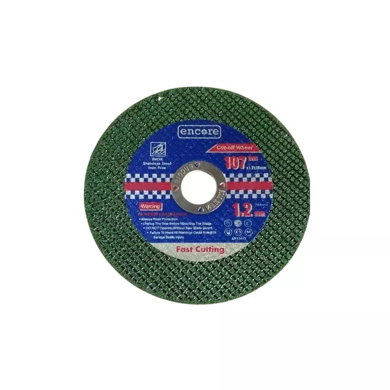 Encore Double Net Cutting Disc 107 mm Wheel Diameter 16 mm Bore Size 1.2 mm Thickness Green for Industrial Use (Pack of 600 Pcs)