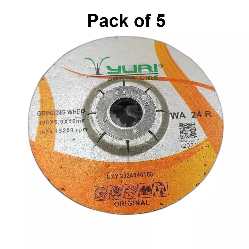 Yuri 100 mm Diameter Diamond Cutting Wheel 16 mm Bore Size and 6 mm Thickness (Pack of 5)
