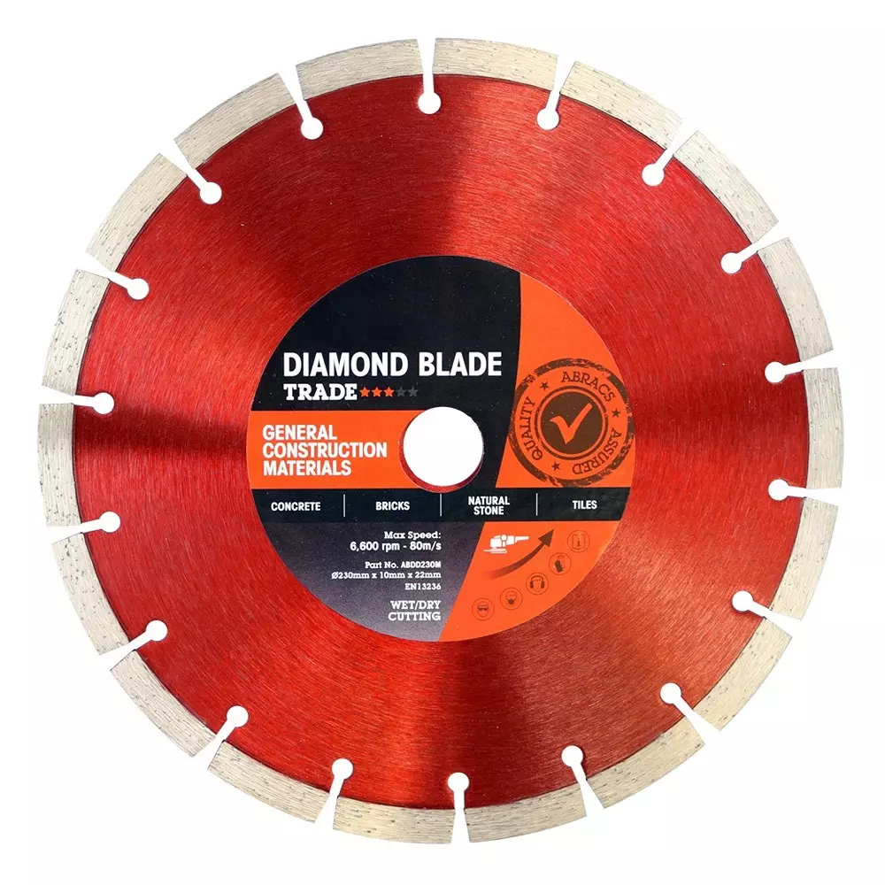 RS PRO Cutting Disc 1 Grit Diamond 10 mm 22.23 mm 230 mm Concrete, Natural Stone, Granite and Brick, 148061