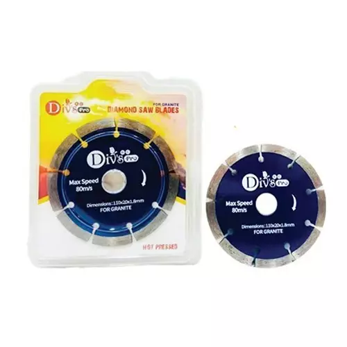 Div's Seg Diamond Saw Blade Type Seg 4 inch (101.6 mm) For Cutting, 108503 (Pack of 5)