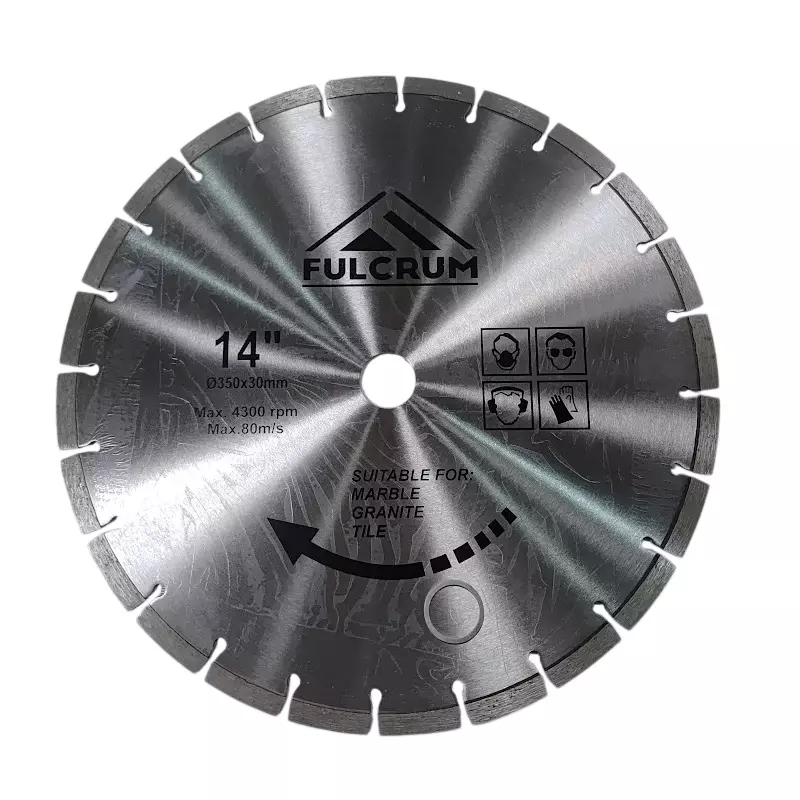 Fulcrum Segmented Diamond Saw Blade 14 Inch Dia x 10 mm Thickness for Cutting Granite, IBDSB1410