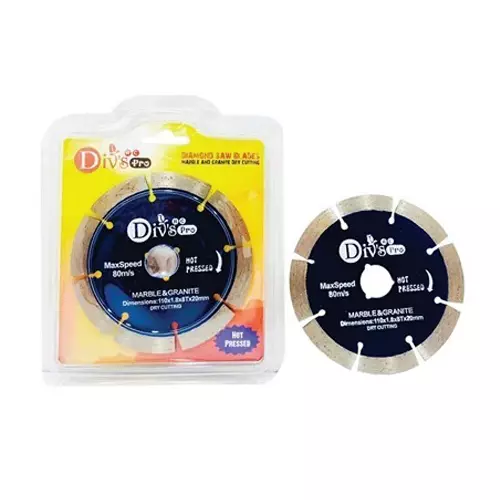 Div's Diamond Saw Blade 4 inch (101.6 mm) Dia, SEG (Dry Cutting), 108514 (Pack of 5)
