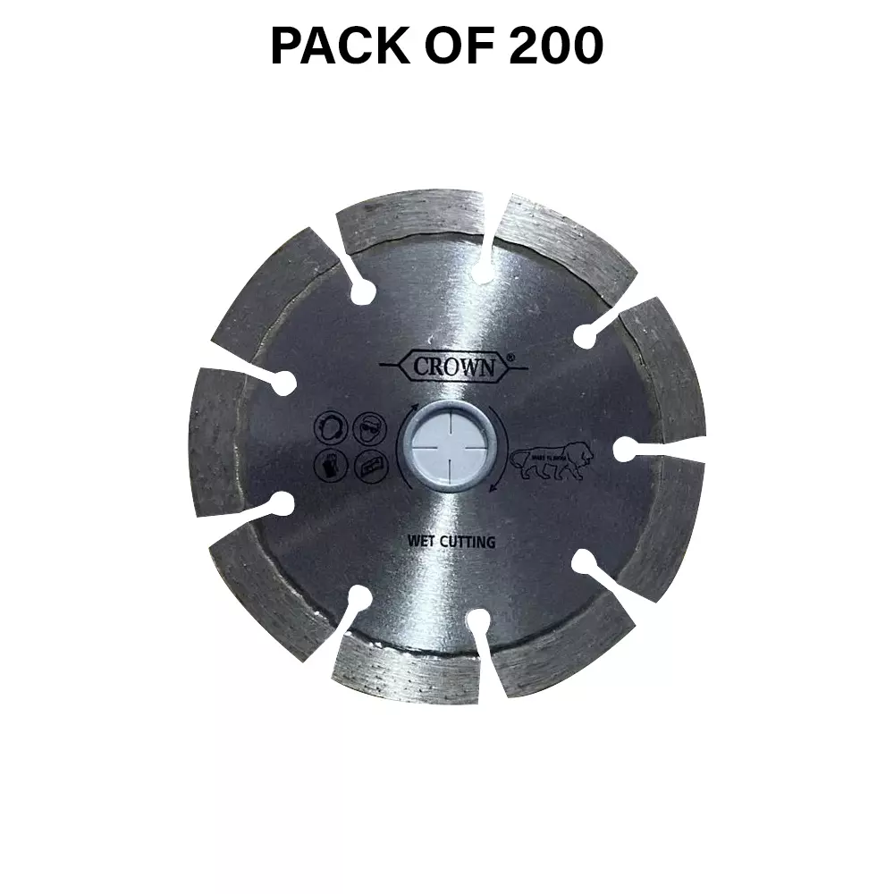 Crown Diamond Saw Blades Silver Circular 4 Inch (10.16 cm) Wheel Diameter for Industrial Use, (Pack of 200 Pcs)