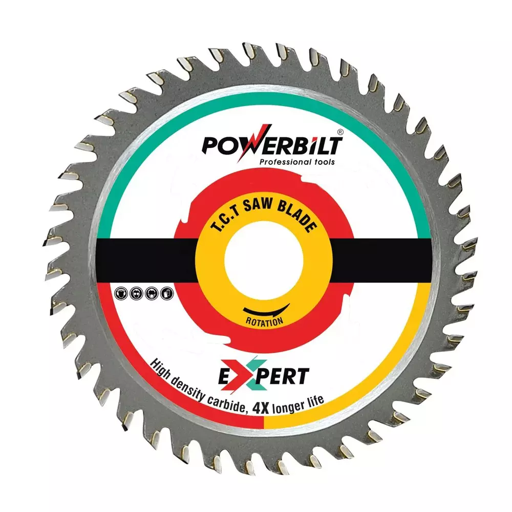 Powerbilt EXPERT Series TCT Saw Blade 40 Teeth 127 mm Blade Diameter Alloy Steel & Tungsten Carbide for Wood Cutting, 2568 (Pack of 100 Pcs)