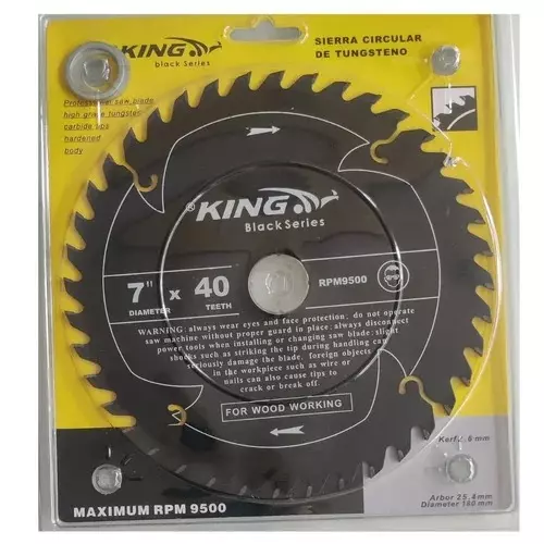 king-black-series-tct-blade-7-inches-178-mm-diameter-x-40-teeth-and-9500-rpm-for-wood-cutting