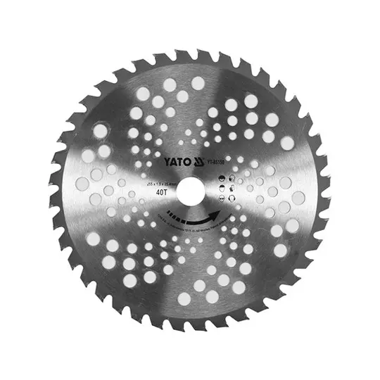 Yato TCT Blade 10 Inches (255 mm) Diameter x 25.4 mm Bore Size and 40 Teeth for Brush Cutter, YT-85150