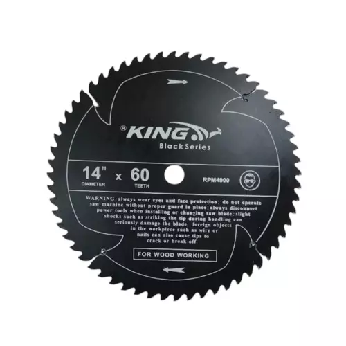King Black Series TCT Blade 14 Inches (350 mm) Diameter x 25.4 mm Bore Size and 60 Teeth for Wood Cutting
