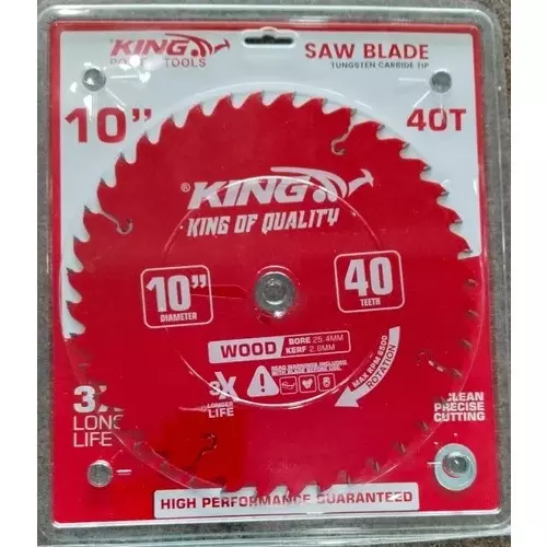 King TCT Blade 10 Inches (254 mm) Blade Size and 40 Teeth For Wood Working
