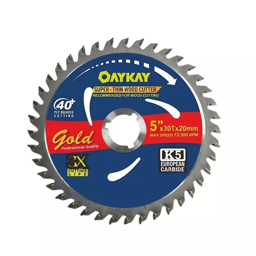 OAYKAY Gold Range TCT Saw Blade 125 mm Diameter x 30 Teeth and Tungsten Carbide Tips For Wood Working, 5022.53 (Pack of 20)