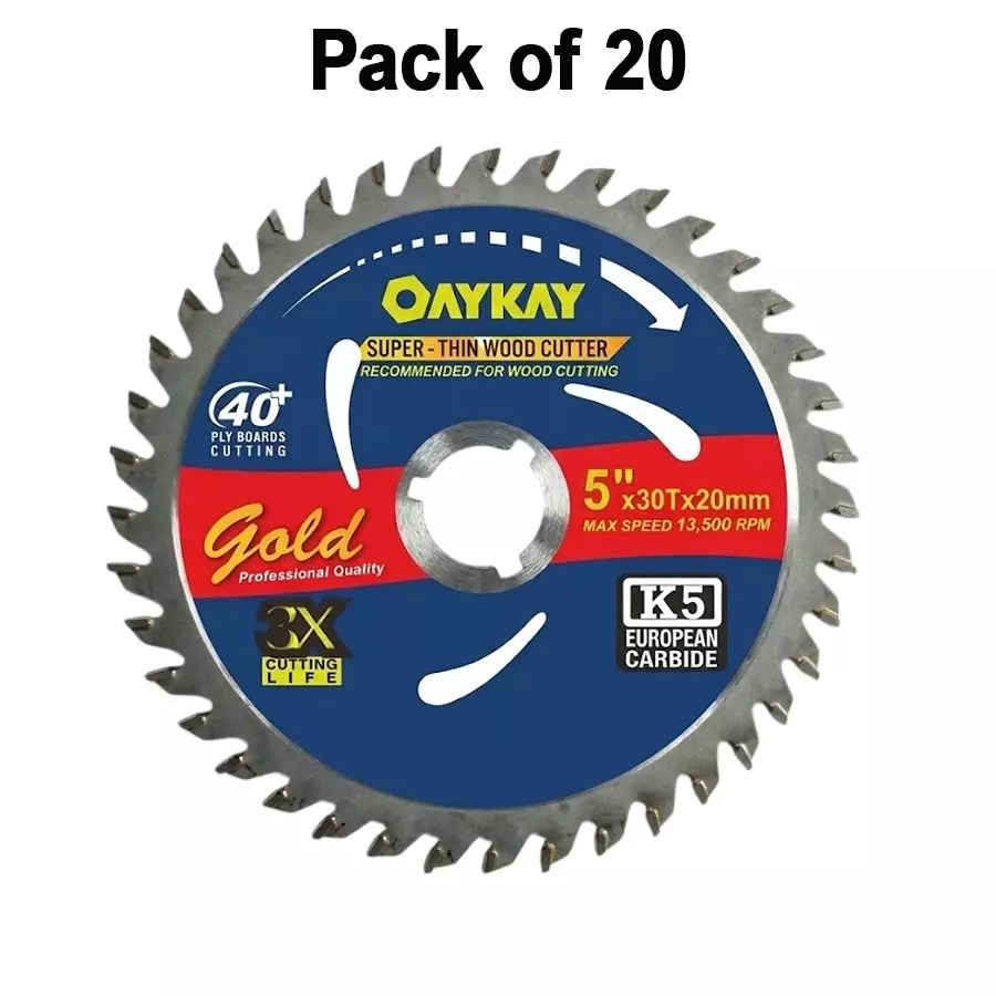 oaykay-gold-range-tct-saw-blade-125-mm-diameter-x-30-teeth-and-tungsten-carbide-tips-for-wood-working-502253-pack-of-20
