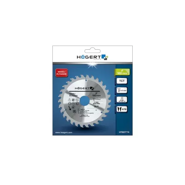 hogert-technik-tct-saw-blade-alloy-steel-160-mm-diameter-x-30-mm-bore-size-x-14-mm-thickness-x-30-teeth-ht6d774
