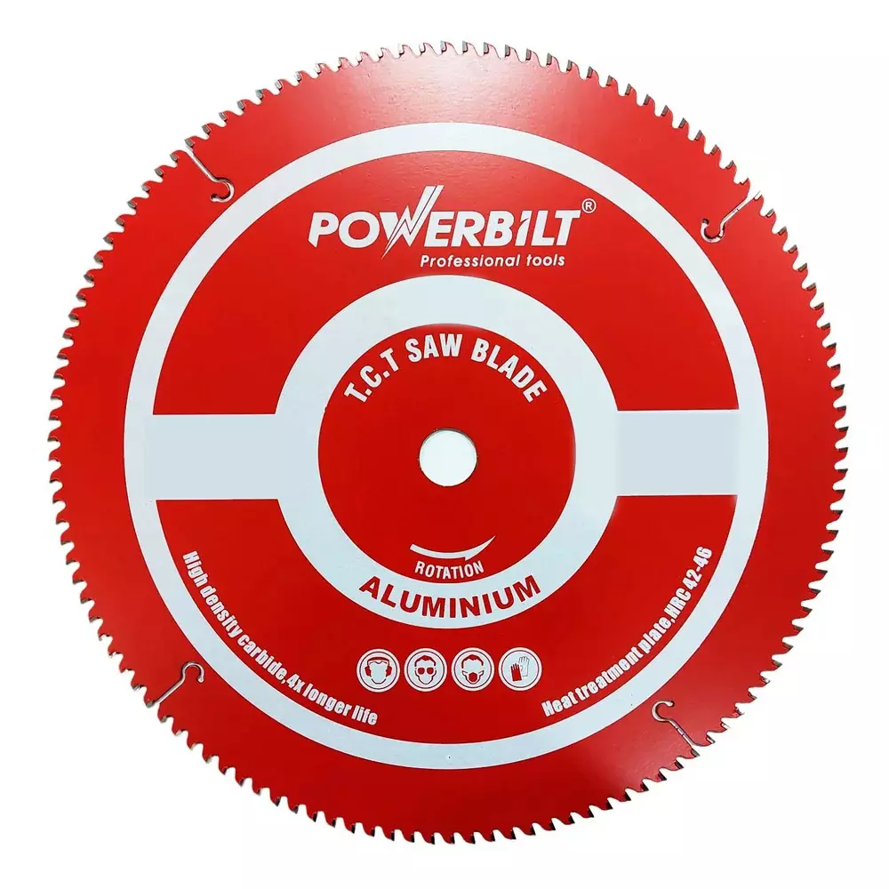 Powerbilt RED Series TCT Saw Blade 120 Teeth 355.6 mm Blade Diameter Alloy Steel & Tungsten Carbide for Wood Cutting, 2638 (Pack of 10 Pcs)