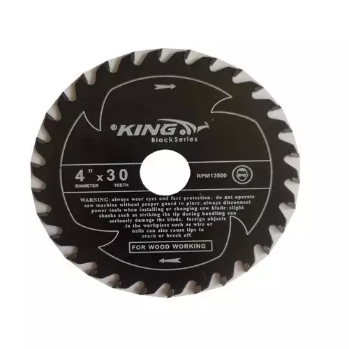 King Black Series TCT Blade 4 Inches (100 mm) Blade Size and 30 Teeth For Wood Working