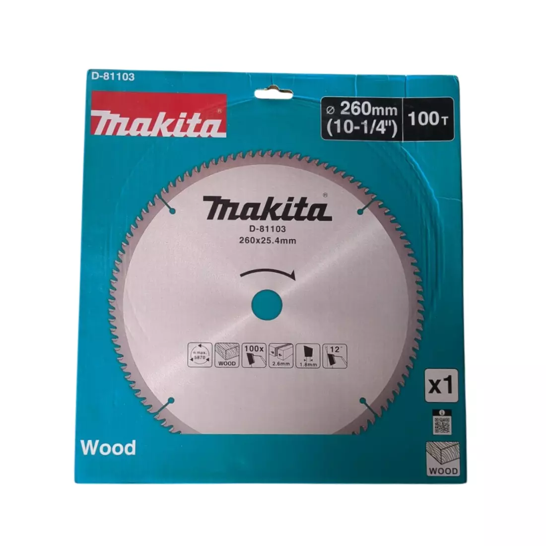 Makita 260mm X 100T TCT Saw Blade for Wood D-81103