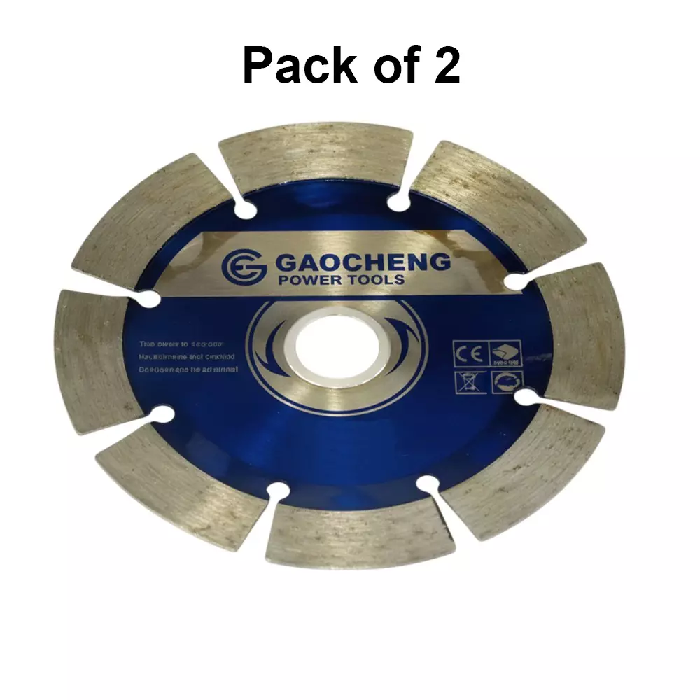 Gaocheng Segment Marble Cutting Blade 4 inch (114 mm) Diameter x 15 mm Bore Size x 8 Teeth (Pack of 2)