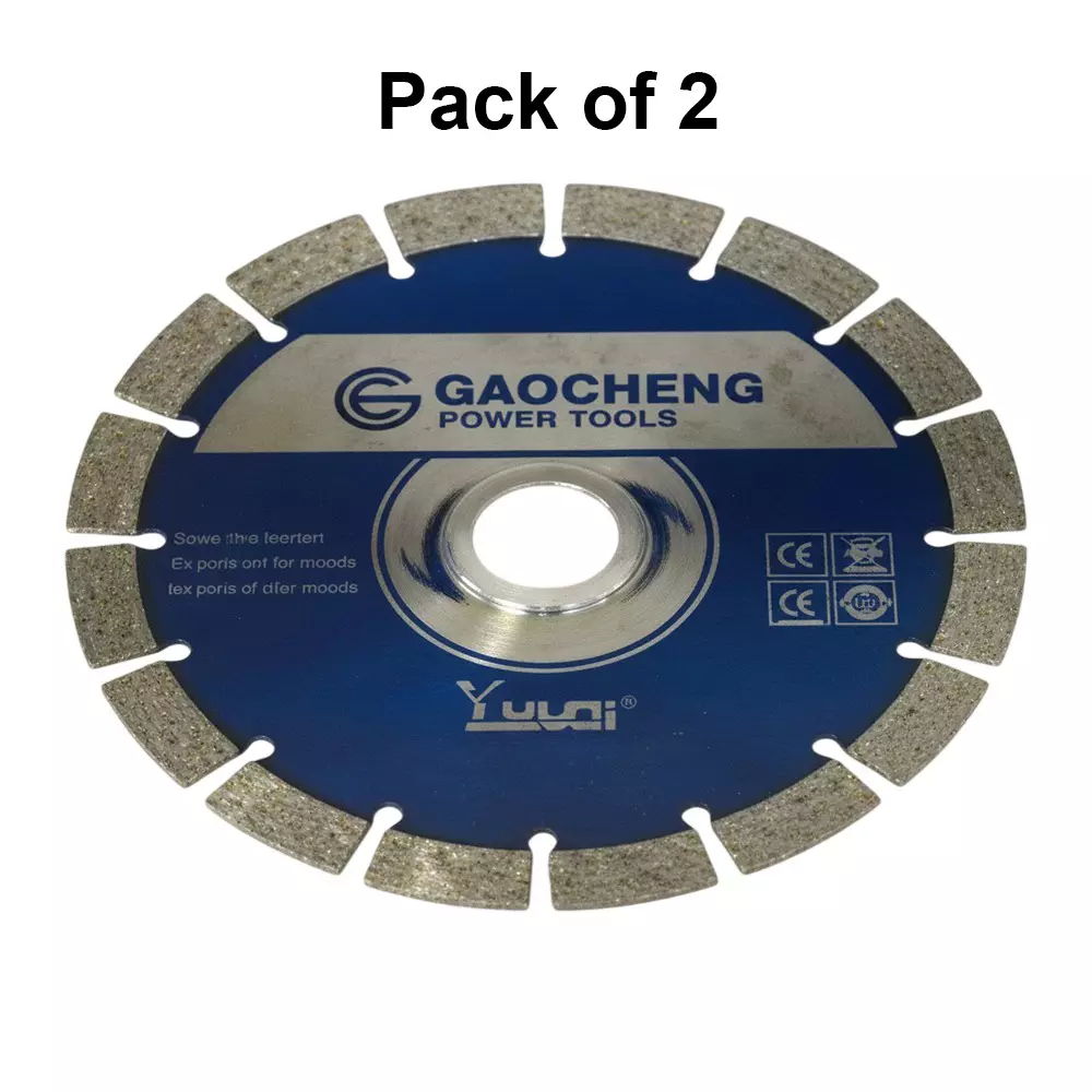 Gaocheng Segment Marble Cutting Blade 4 inch (110 mm) Diameter x 20 mm Bore Size x 16 Teeth (Pack of 2)