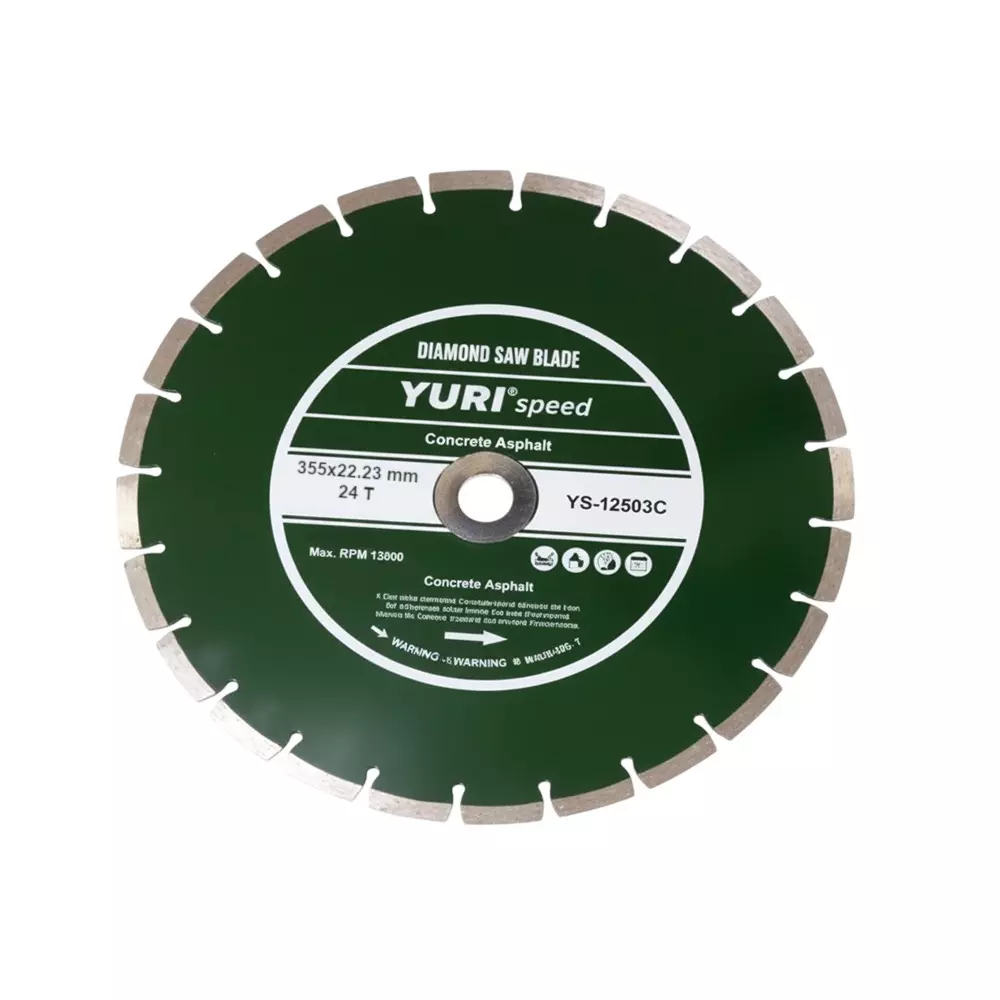 Yuri Speed Segment Marble Cutting Blade Diameter 14 inch (355 mm) x 22.23 mm Bore Size x 24 Teeth, YS-35024T