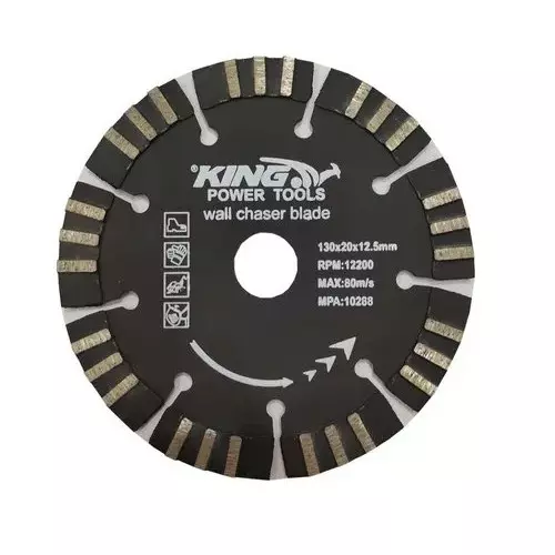 King Wall Chaser Blade 5 inch (130 mm) Diameter x 20 mm Bore Size x 12.5 mm Thickness for Marble, Granite Cutting