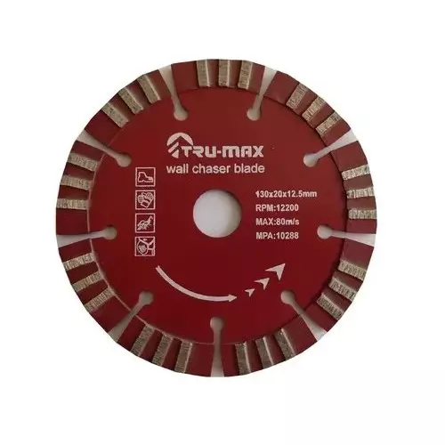 Trumax Wall Chaser Blade 5 inch (130 mm) Diameter x 20 mm Bore Size x 12.5 mm Thickness for Concrete, Stone Cutting, WCB-02