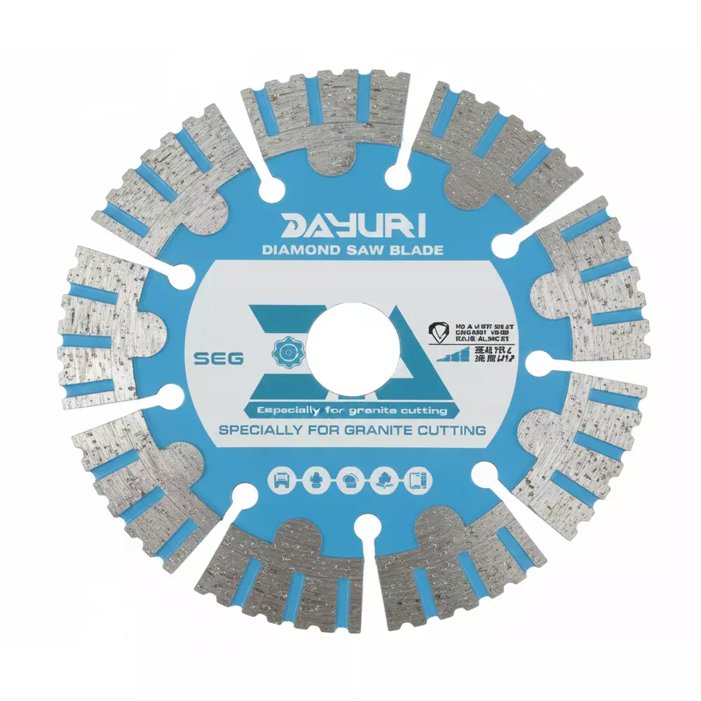 Dayuri Segment Marble Cutting Blade 5 inch (125 mm) Diameter x 15 mm Bore Size x 9 Teeth, DAG-500 (Pack of 2)