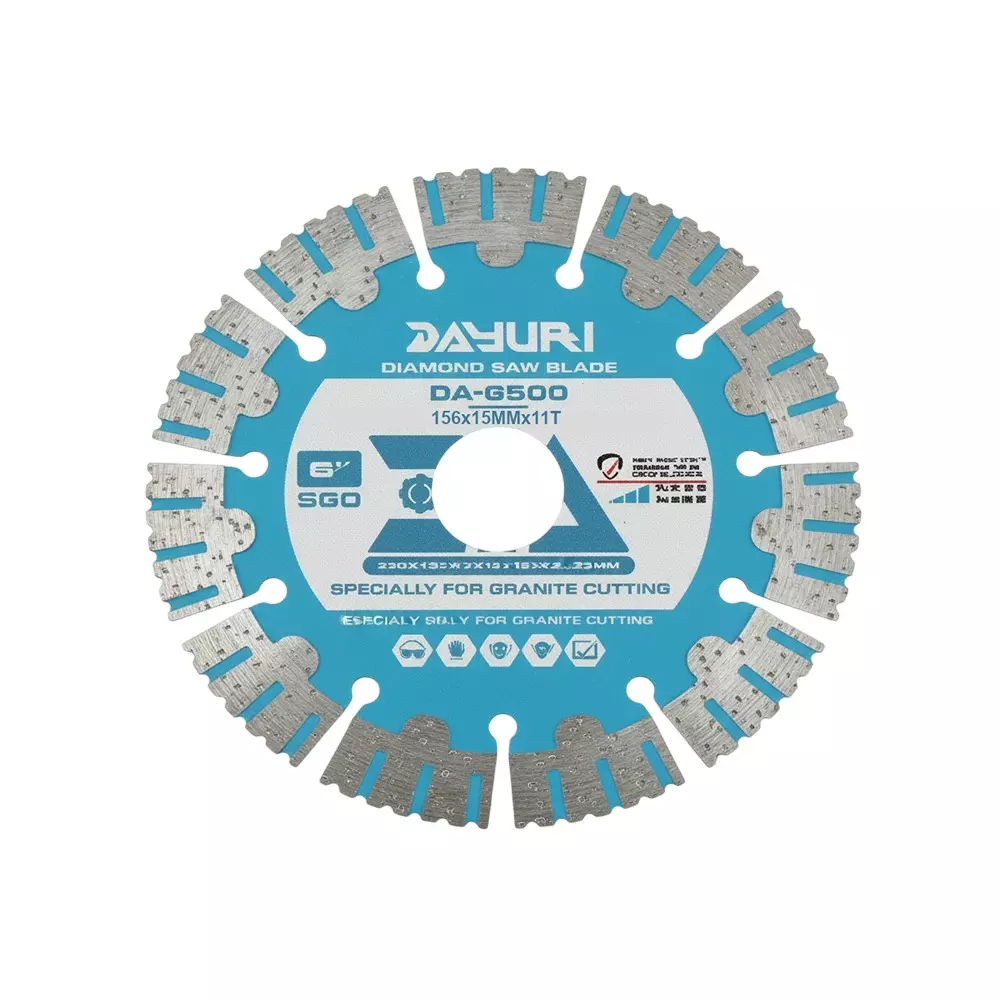 Dayuri Segment Marble Cutting Blade 6 inch (156 mm) Diameter x 15 mm Bore Size x 11 Teeth