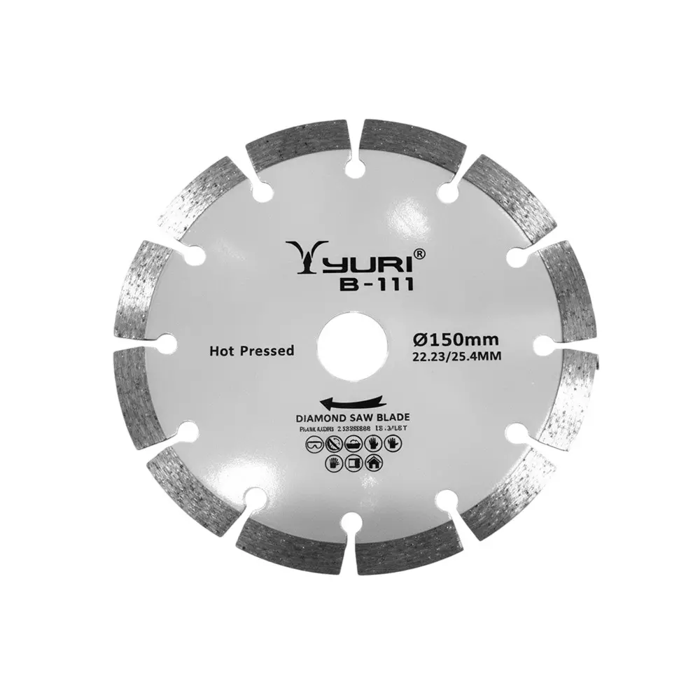 Yuri B-111 Segment Marble Cutting Blade Diameter 6 inch (150 mm) x 22.23 mm Bore Size x 12 Teeth