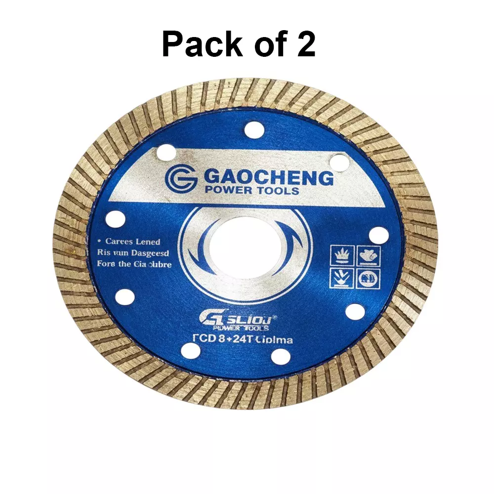 Gaocheng Turbo Marble Cutting Blade 4 inch (100 mm) Diameter for Concrete, Marble & Granite (Pack of 2)