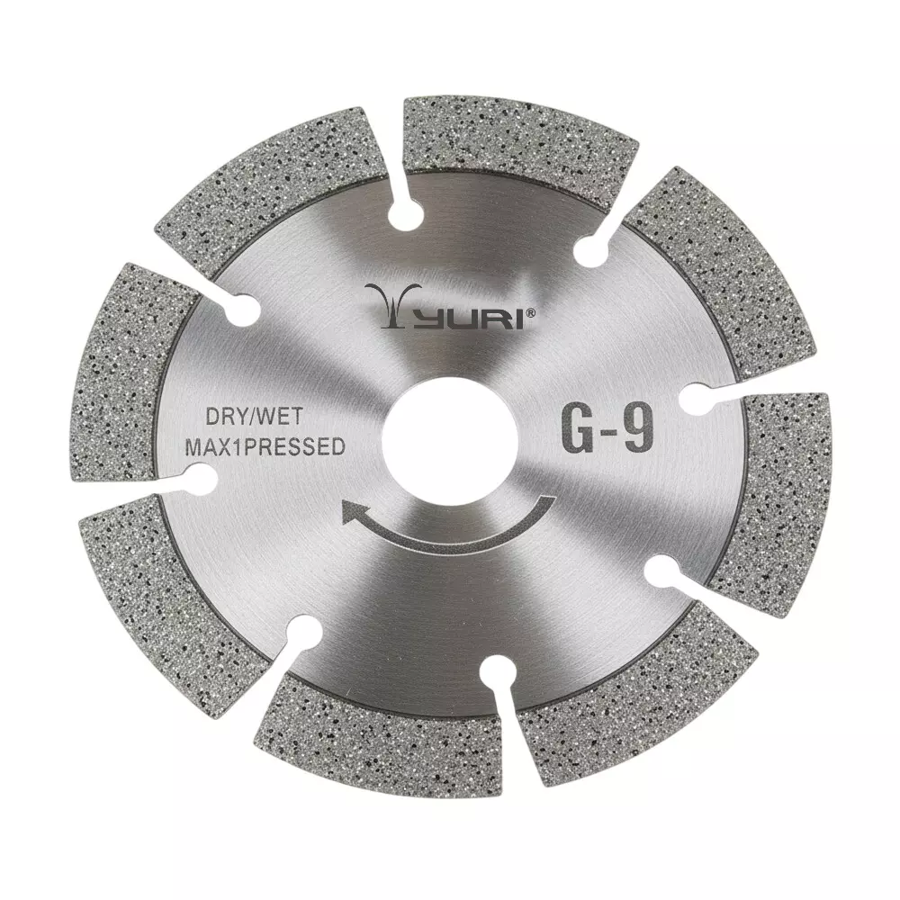 Yuri G-9 Segment Marble Cutting Blade Diameter 4 inch (114 mm) x 20 mm Bore Size x 8 Teeth (Pack of 2)