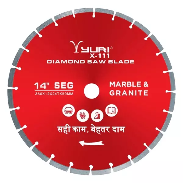 Yuri X-111 Segment Marble Cutting Blade Diameter 14 inch (355 mm) x 30 mm Bore Size x 24 Teeth (Pack of 2)