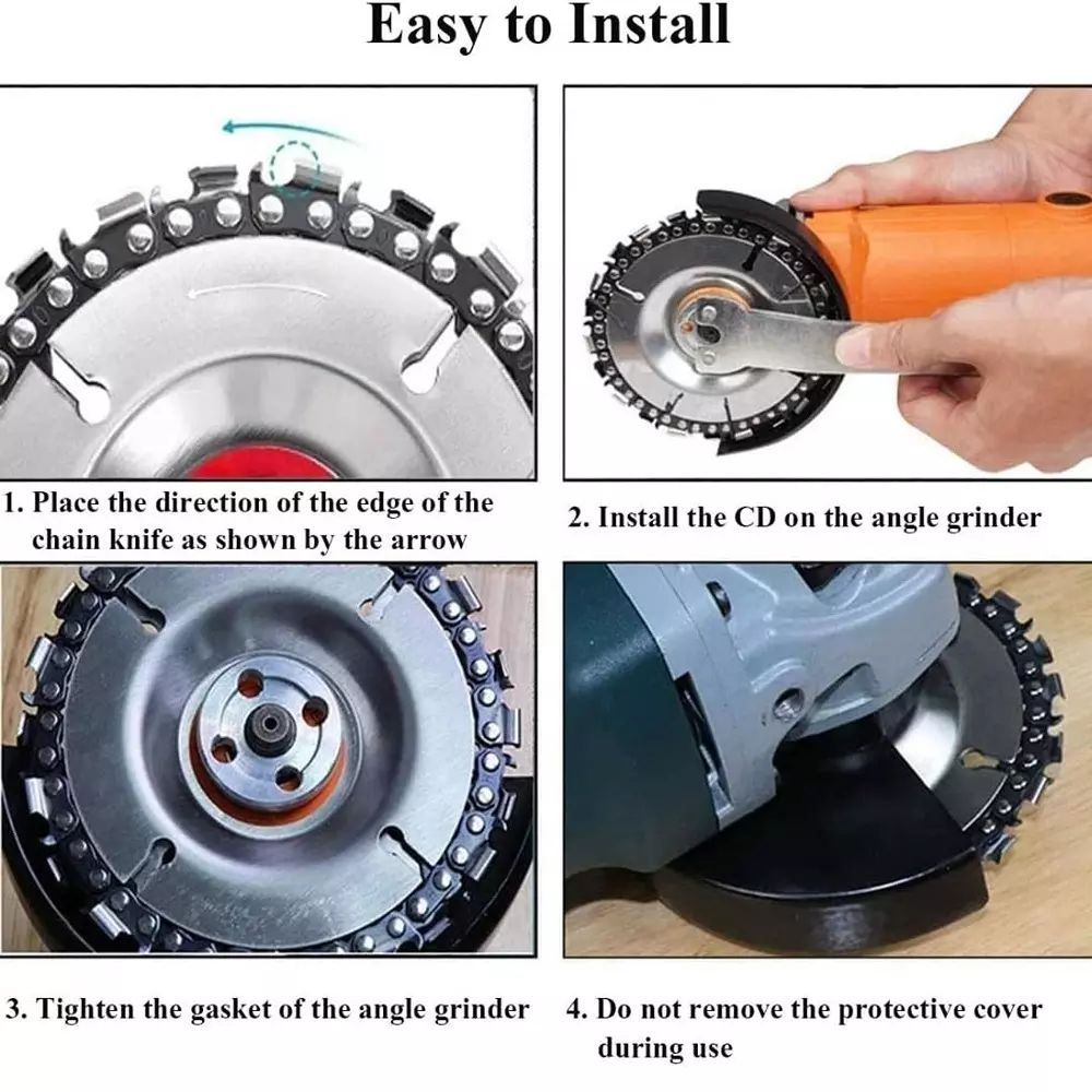 Jawsons Wood Carving Disc Stainless Steel 14000 RPM Maximum 22 Teeth for 100, 115 & 125 mm Angle Grinders, 61638