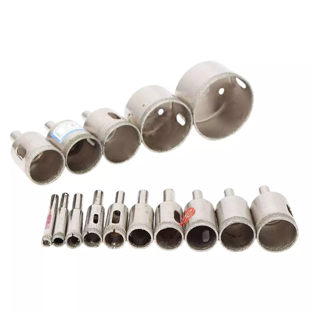 ATOZSHOP11 Diamond Coated Drill Bit Set 6–50 mm for ‎Ceramic, Glass, Rock (Set of 15 Pcs)