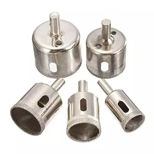 ATOZSHOP11 Diamond Coated Drill Bit Set 18, 20, 25, 35, 50 mm for ‎Tile, Glass, Marble, Granite (Set of 5 Pcs)