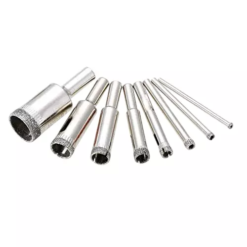 Generic Diamond Hole Saw Drill Bit Set Tile Ceramic Glass Porcelain Marble 5-22 mm (Pack of 10 Pcs)
