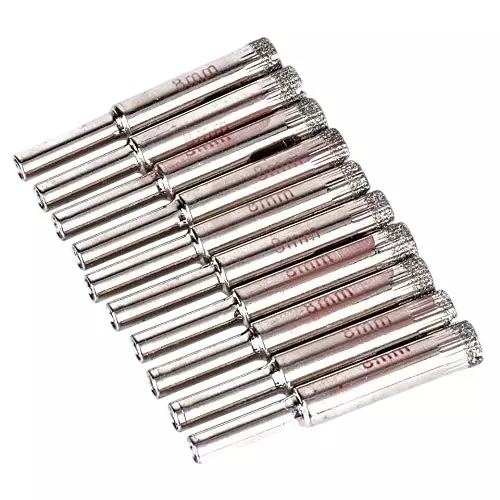 Generic Diamond Holesaw 8mm Drill Bits Sets for Glass Tile Ceramic Marble Porcelain (Pack of 10 Pcs)