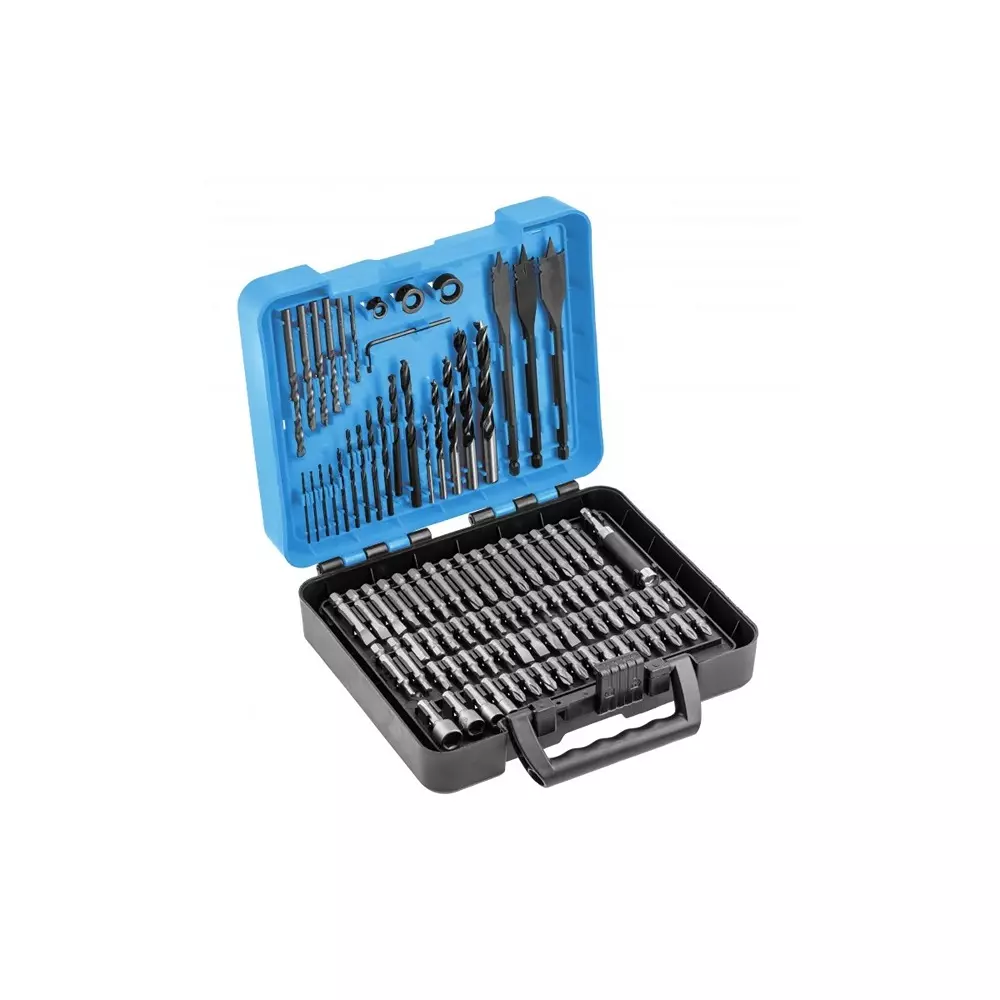 Hogert Technik 100 Pcs Combination Drill Bit Set Packed in Durable Plastic Box Used for Drilling In Any Material, HT6D191