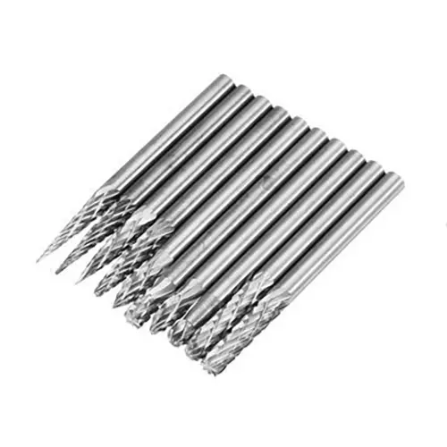 GENERIC Tungsten Carbide Burr Rotary Drill Bits Double Files Cutter Set Straight 3X3 mm (Set of 10)