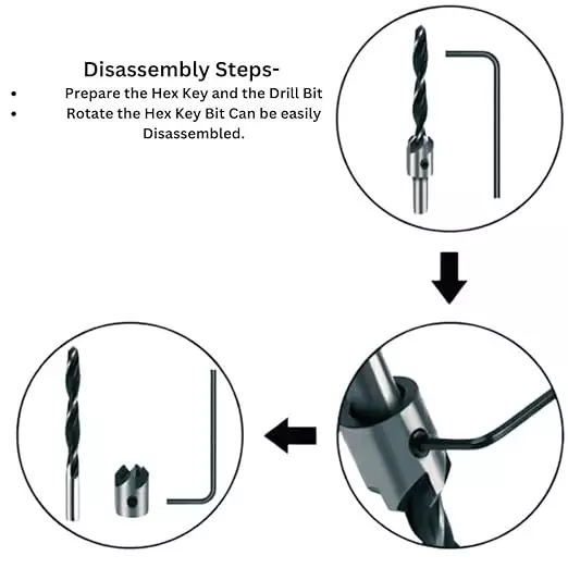 nuhark-3-6-mm-hss-countersink-drill-set-round-shank-5-flutes-for-woodworking-056-set-of-4