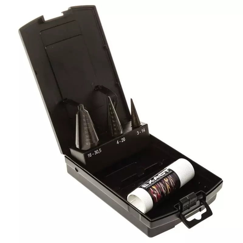 EXACT 3-Piece Step Drill Bit Set for Metal 30.5 mm Max 3 mm Min HSS Bits, 5209